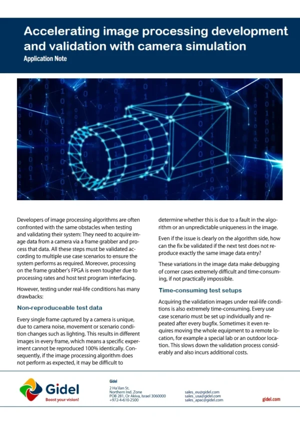 Application Note Camera Simulation